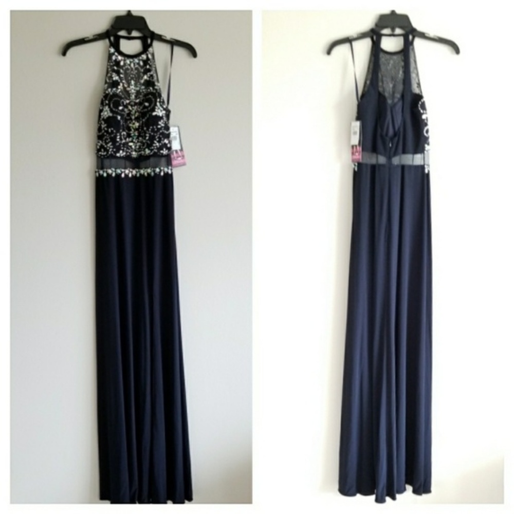 🍒NWT🍒 BLONDIE NITES NAVY SPECIAL OCCASION DRESS - Picture 3 of 3